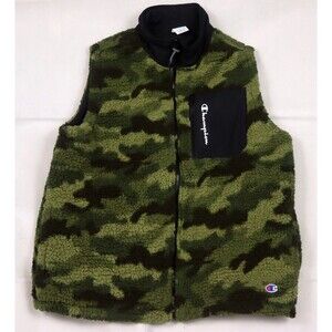 Champion Men's Sherpa Camouflage Full Zip Mock Neck Camo Vest Size Large